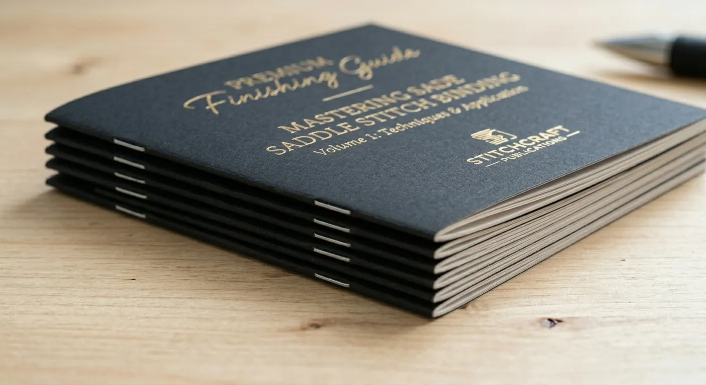 Saddle-stitched booklet spine